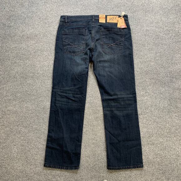 Axel Jeans Mens 38 Blue Stretch Straight Leg Dark Addison 17" Leg Opening - Picture 10 of 13